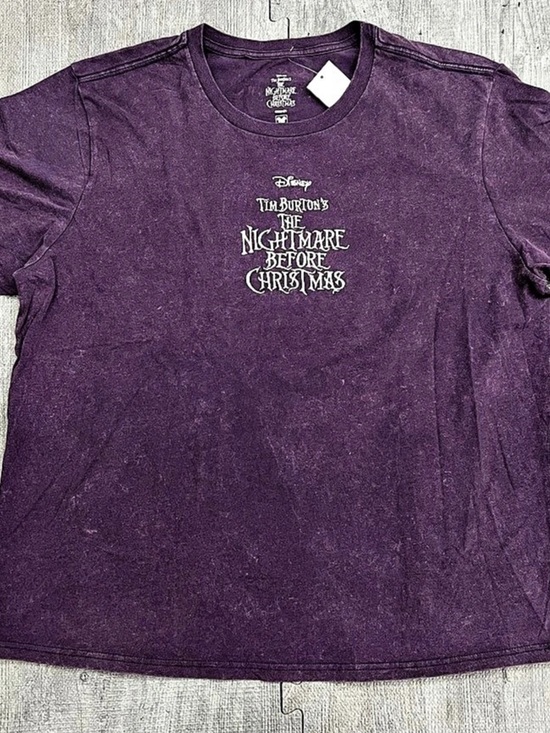 Disney Tops - Disney The Nightmare Before Christmas Acid Wash Graphic Tee Graphic Tee Purple